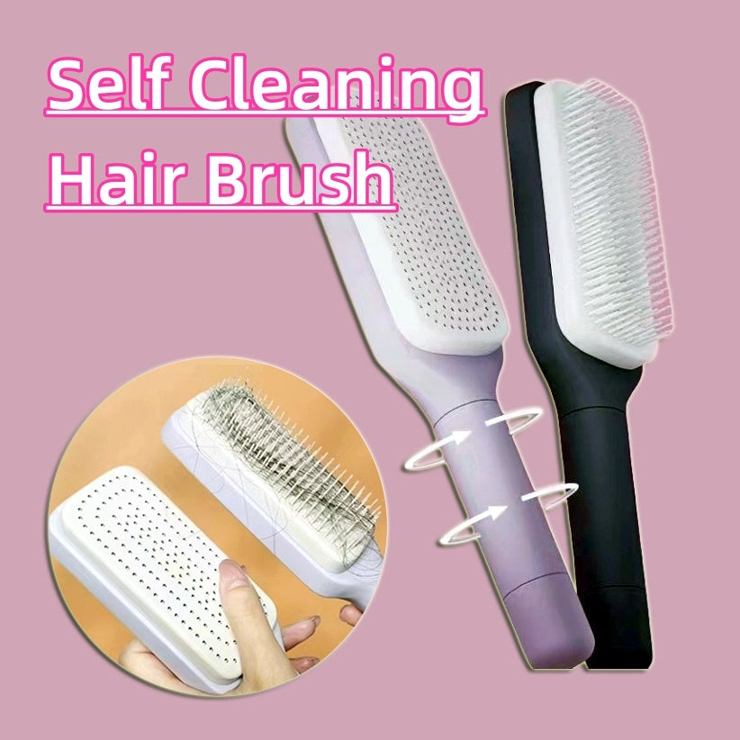 4-in-1 Self-Cleaning Hair Brush – Scalable, Rotating, Anti-Static Massage Comb for Easy Hair Care