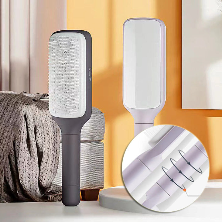 4-in-1 Self-Cleaning Hair Brush – Scalable, Rotating, Anti-Static Massage Comb for Easy Hair Care