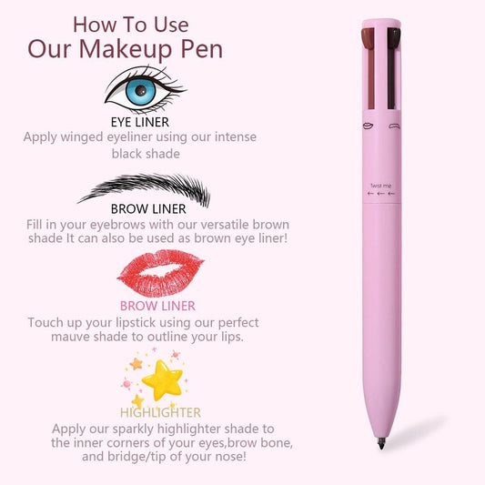 4 in 1 make up pen - Highlighter, Lip Liner ,Eyeliner, Eyebrow Pencil