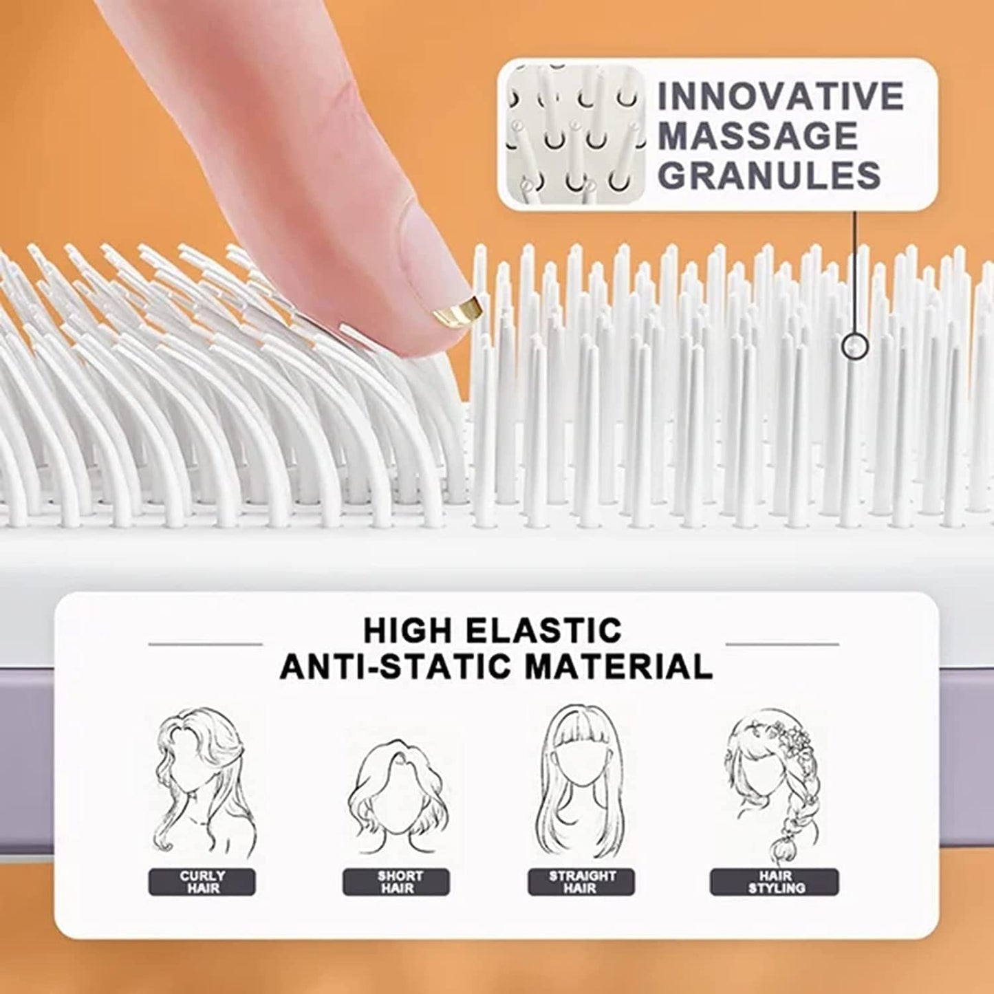 4-in-1 Self-Cleaning Hair Brush – Scalable, Rotating, Anti-Static Massage Comb for Easy Hair Care