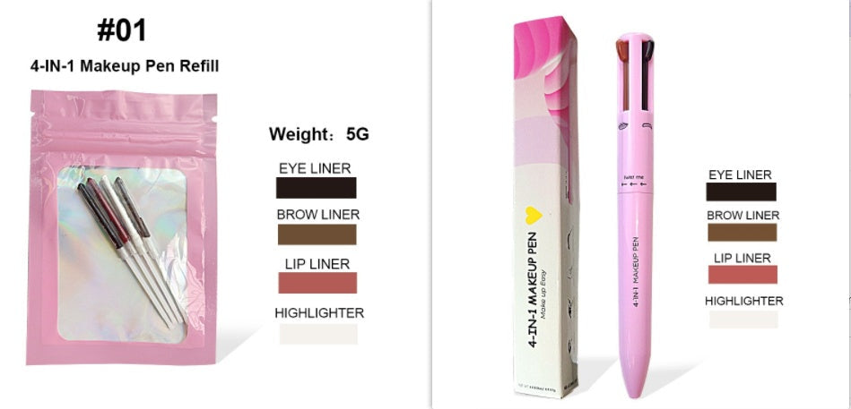 4 in 1 make up pen - Highlighter, Lip Liner ,Eyeliner, Eyebrow Pencil