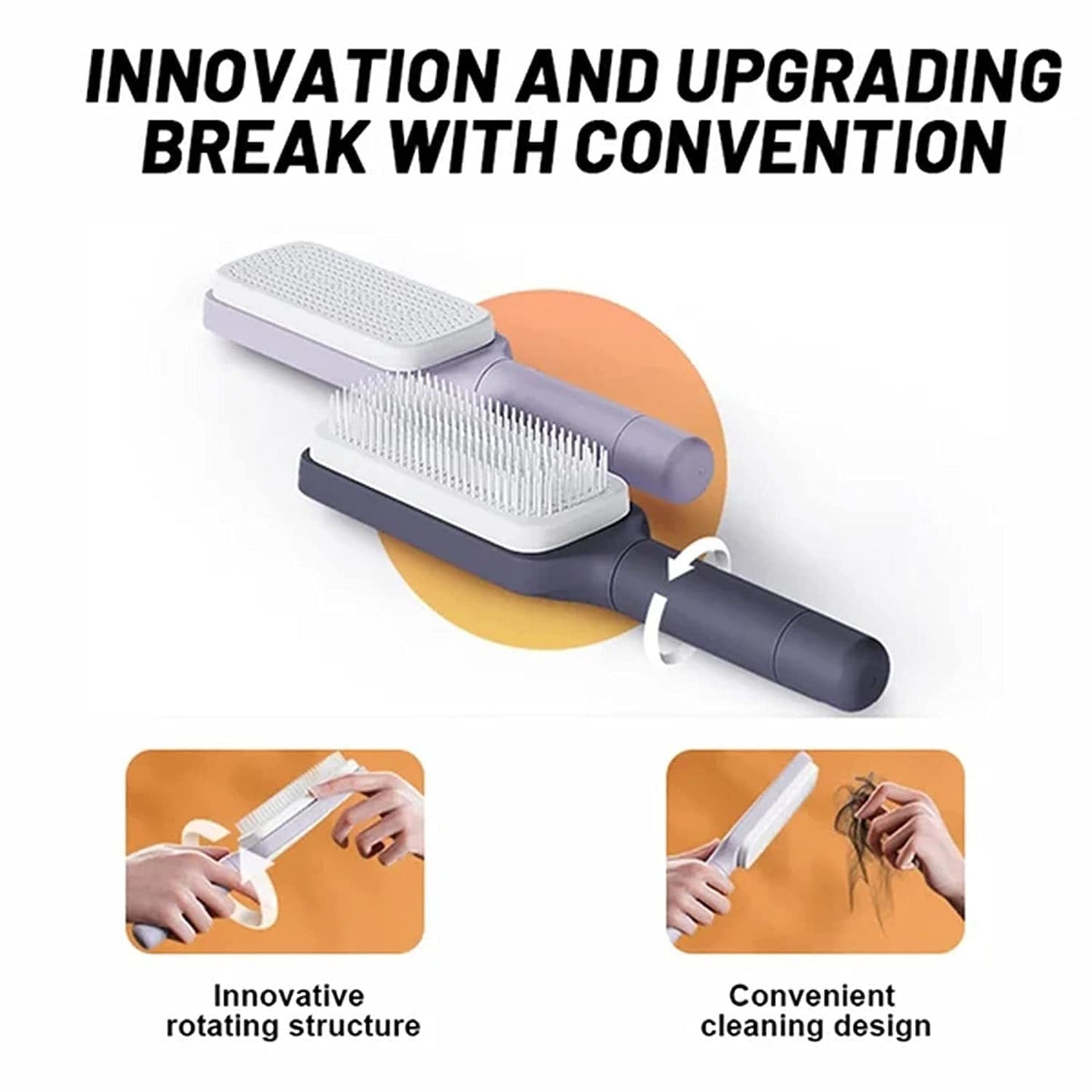 4-in-1 Self-Cleaning Hair Brush – Scalable, Rotating, Anti-Static Massage Comb for Easy Hair Care