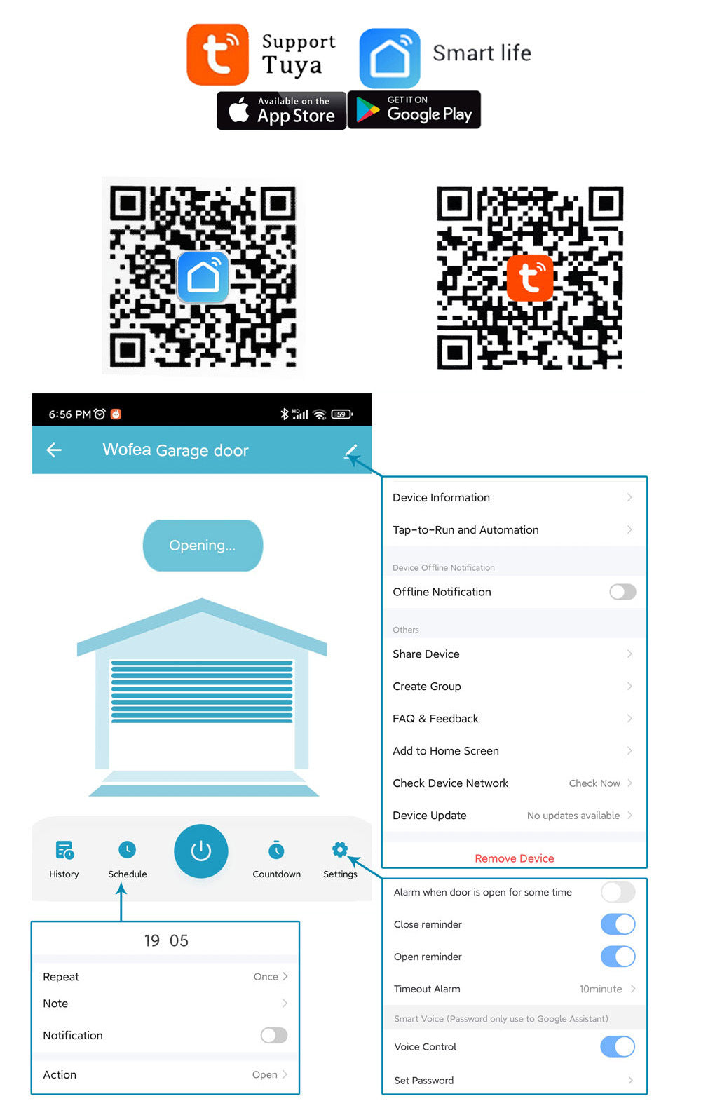 Graffiti Smart WiFi Garage Door Opener – Remote App Control & Voice Assistant Compatible