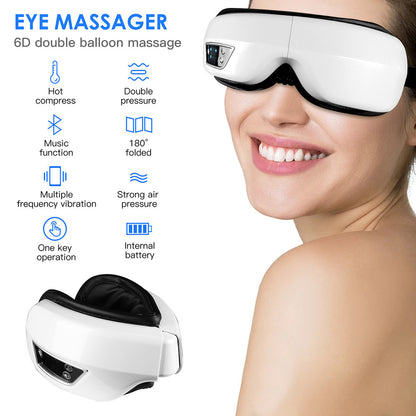 Eye Massager 6D Smart Airbag - Intelligent Air Pressure Hot Compress Vibration
