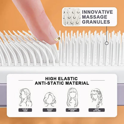 4-in-1 Self-Cleaning Hair Brush – Scalable, Rotating, Anti-Static Massage Comb for Easy Hair Care
